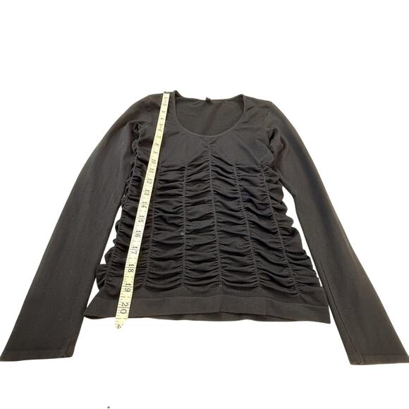 Last Tango Black Fitted Top Stretchy Ruched Detail No Seams Long Sleeve - Picture 9 of 16
